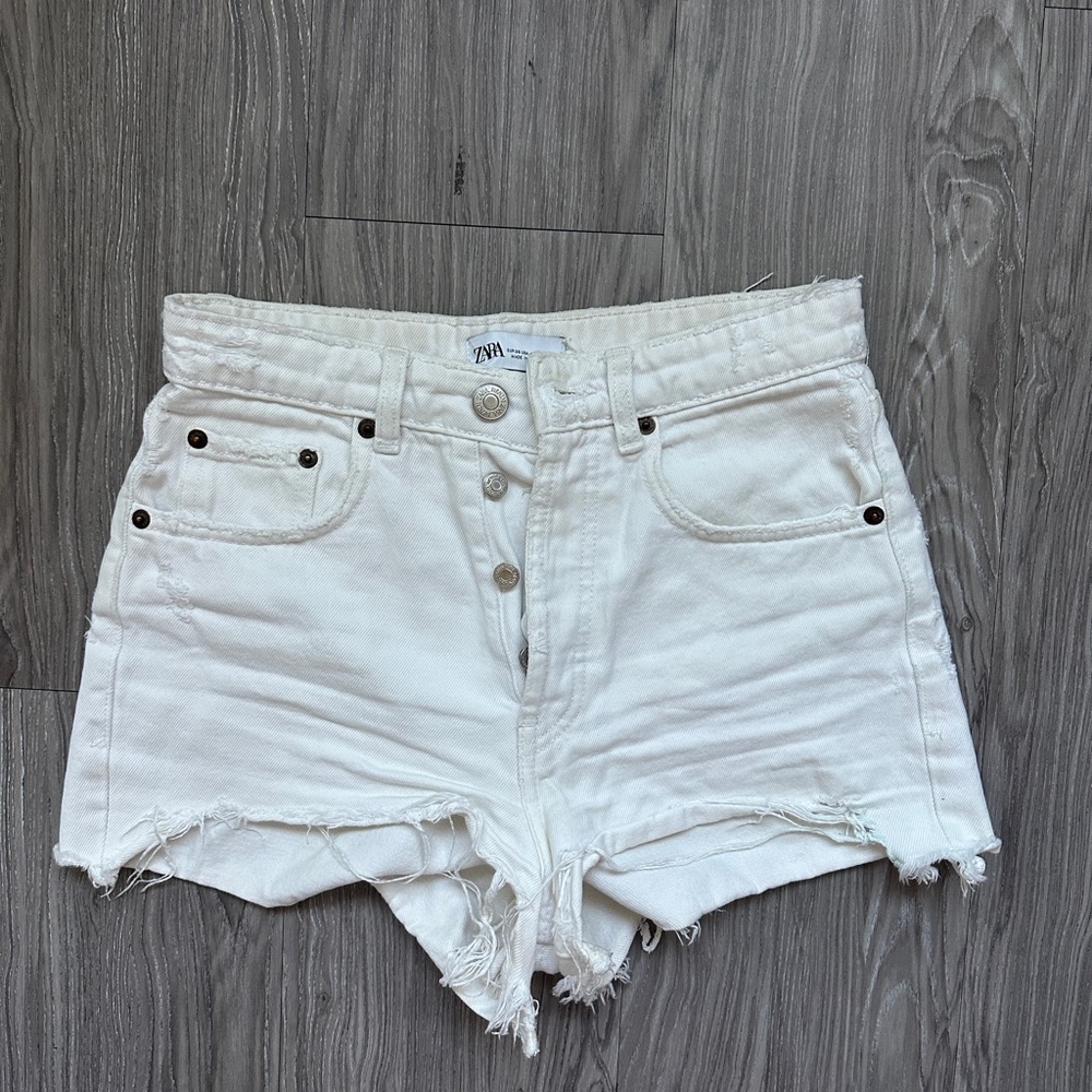 Zara white denim jean shorts size S